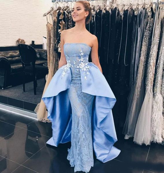 stylish overskirt lace prom dresses appliques strapless neck sheath party dress floor length custom made evening gowns, Black
stylish overskirt lace prom dresses appliques strapless neck sheath party dress floor length custom made evening gowns, Black