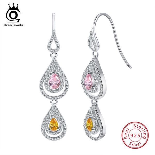 orsa jewels 925 pure sterling silver women earrings dangle long water drop shape cubic zircon female wedding party jewelry se49, Golden;silver
orsa jewels 925 pure sterling silver women earrings dangle long water drop shape cubic zircon female wedding party jewelry se49, Golden;silver