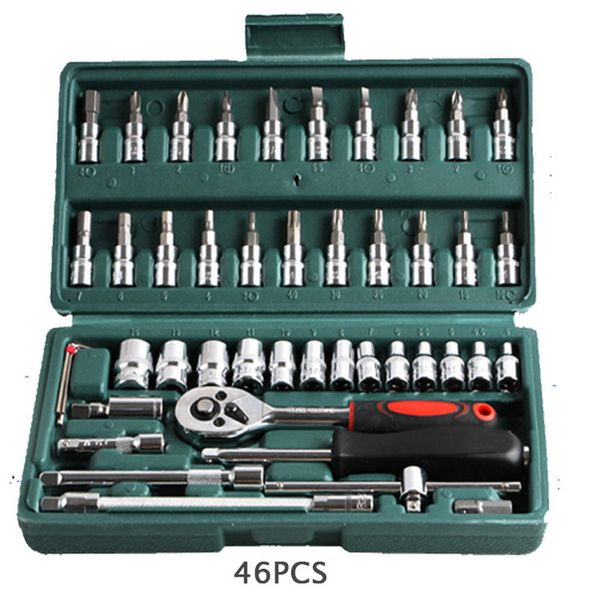 46pcs/set wrench batch head hand tool set ratchet carbon steel pawl socket spanner screwdriver motorcycle car repair tool set
46pcs/set wrench batch head hand tool set ratchet carbon steel pawl socket spanner screwdriver motorcycle car repair tool set