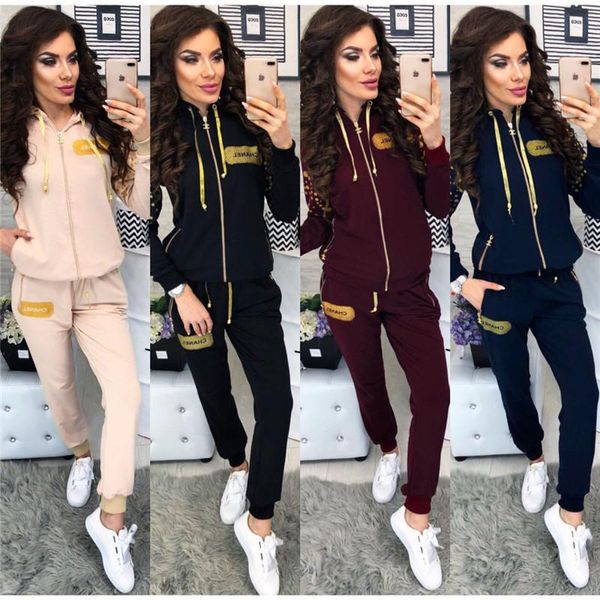 spring printed female 2pcs pants women sports set with hoodie fashion dseigner slim jumpsuit, White
spring printed female 2pcs pants women sports set with hoodie fashion dseigner slim jumpsuit, White