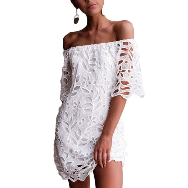 summer slash neck off shoulder white lace dress women 2019 backless mini dress vestidos, Black;gray
summer slash neck off shoulder white lace dress women 2019 backless mini dress vestidos, Black;gray