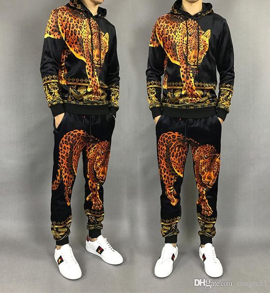 2019 autumn fashion mens clothes long-sleeved suit mens designer tracksuits velvety leopard print two-piece pullover sportswear size -3xl, Gray
2019 autumn fashion mens clothes long-sleeved suit mens designer tracksuits velvety leopard print two-piece pullover sportswear size -3xl, Gray