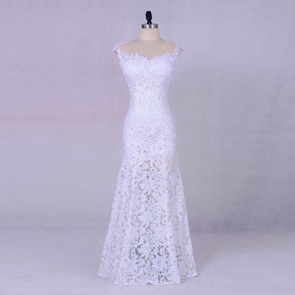 sheer jewel neck lace mermaid evening dresses 2019 long prom gowns vintage formal party gowns floor length, Black;red 
sheer jewel neck lace mermaid evening dresses 2019 long prom gowns vintage formal party gowns floor length, Black;red