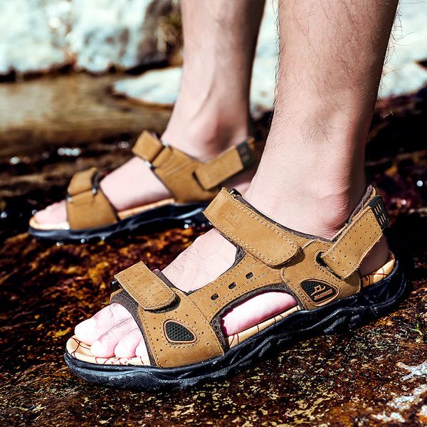 sandals summer products men genuine leather breathable casual cowhide sandalias open toe shoes, Black
sandals summer products men genuine leather breathable casual cowhide sandalias open toe shoes, Black