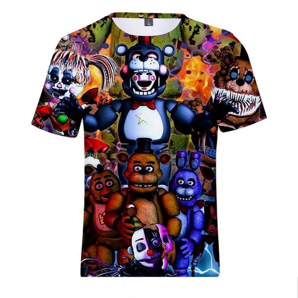 mens 3d designer t shirts summer five nights at printed fashion tees short sleeves, White;black
mens 3d designer t shirts summer five nights at printed fashion tees short sleeves, White;black