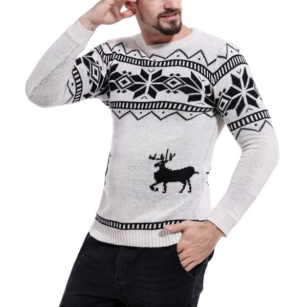 2019 mens causal o neck christmas sweater men deer printed autumn winter pullover knitted jumper sweaters slim fit men clothes, White;black
2019 mens causal o neck christmas sweater men deer printed autumn winter pullover knitted jumper sweaters slim fit men clothes, White;black
