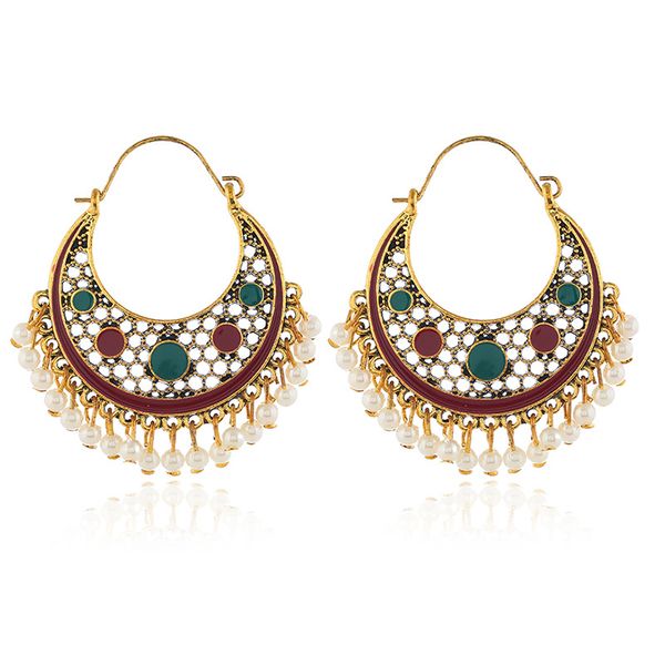 bohemian ethnic style jewelry fashion explosion style ear studs multicolor glass bead alloy ornament earrings, Golden
bohemian ethnic style jewelry fashion explosion style ear studs multicolor glass bead alloy ornament earrings, Golden