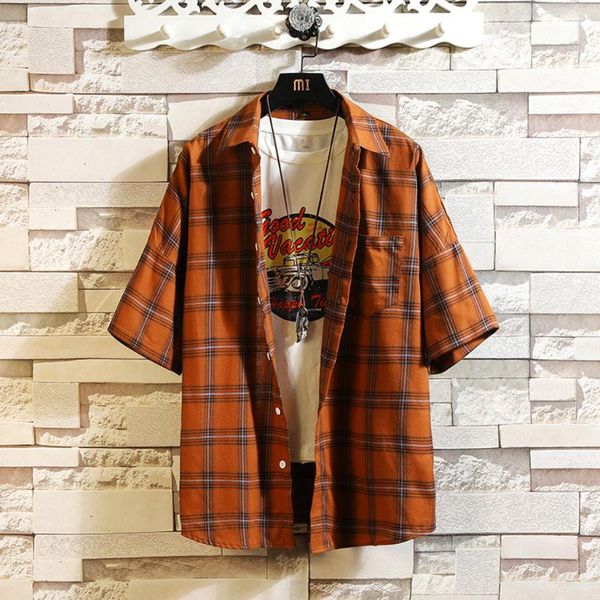 men's casual shirts korean chemise homme plaid short sleeve shirt men summer loose daily blouse camisas para hombre #gh, White;black
men's casual shirts korean chemise homme plaid short sleeve shirt men summer loose daily blouse camisas para hombre #gh, White;black