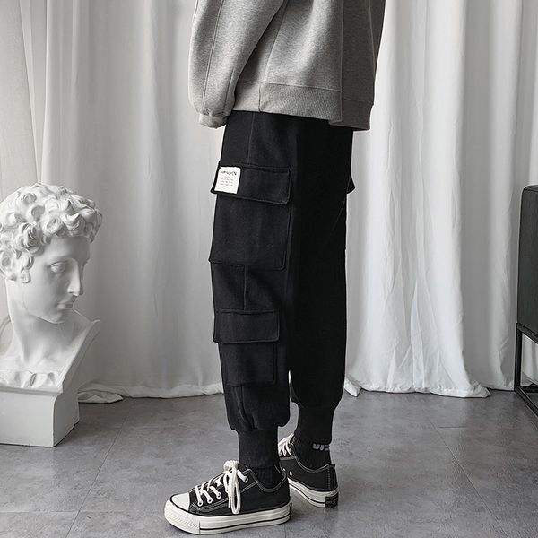 winter plus velvet thick pants men's fashion solid color casual multi-pocket overalls man streetwear wild loose hip hop trousers, Black
winter plus velvet thick pants men's fashion solid color casual multi-pocket overalls man streetwear wild loose hip hop trousers, Black