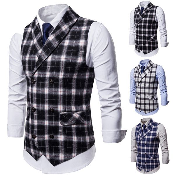 Men's Formal Business Casual Plaid Slim Tuxedo Vest Men Sleeveless Trendy Botton Formal Business Slim Vest Not included shirts
Men's Formal Business Casual Plaid Slim Tuxedo Vest Men Sleeveless Trendy Botton Formal Business Slim Vest Not included shirts