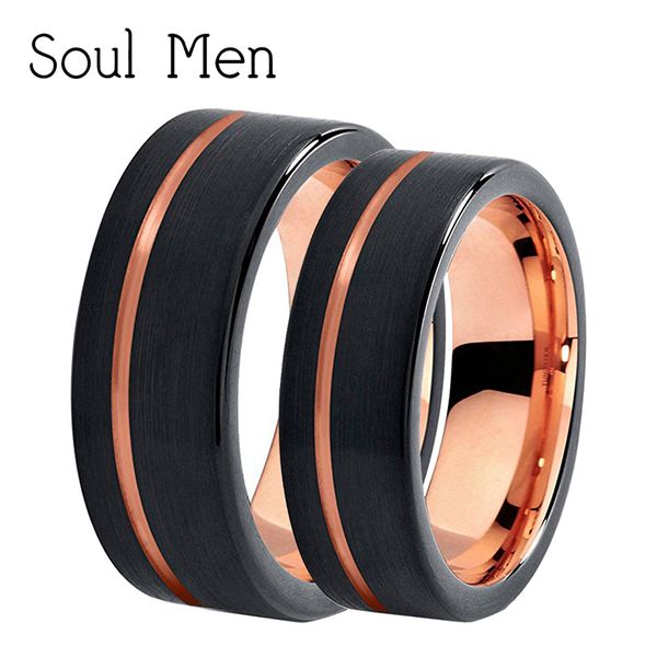 soul men black with rose gold color tungsten wedding band 8mm for women 6mm for men comfort fit couple lovers anniversary ring, Golden;silver
soul men black with rose gold color tungsten wedding band 8mm for women 6mm for men comfort fit couple lovers anniversary ring, Golden;silver