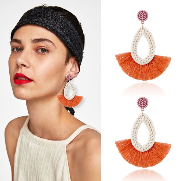 woven earrings fan-shaped tassel earrings women's bohemian jewelry statement chandelier wind tassel woven earrings, Silver
woven earrings fan-shaped tassel earrings women's bohemian jewelry statement chandelier wind tassel woven earrings, Silver