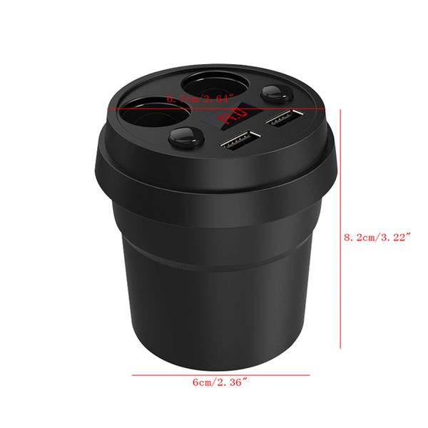 3.1a/80w dual usb car charger adapter with 2 socket splitter cigarette lighter