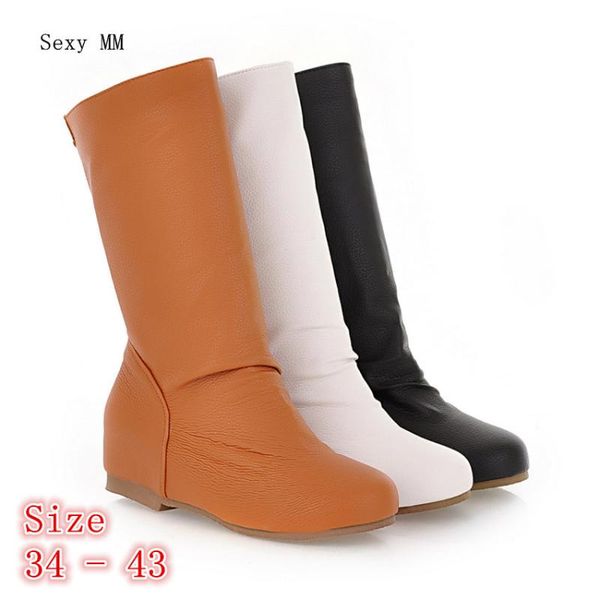 spring autumn women mid calf boots booties wedge height increasing woman short boots botas plus size 34 - 40 41 42 43, Black
spring autumn women mid calf boots booties wedge height increasing woman short boots botas plus size 34 - 40 41 42 43, Black