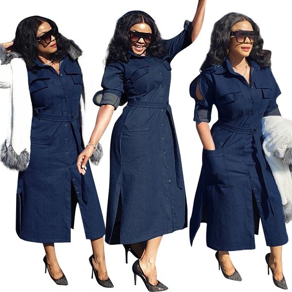 2020 fashion women europe and america women's denim lace up shirt dress women jean dresses loose vestidos pna6291, Black;gray
2020 fashion women europe and america women's denim lace up shirt dress women jean dresses loose vestidos pna6291, Black;gray