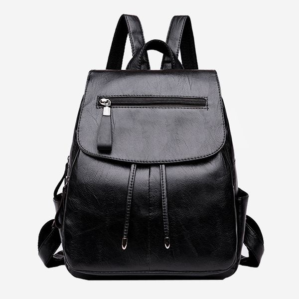 

new fashion women anti-theft backpack 2019 hight quality black backpacks pu female larger capacity casual school shoulder bag