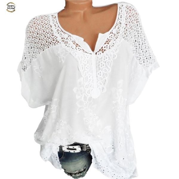 women blouses summer o neck short sleeve hollow out solid casual blouse blusas de moda plus size women blouses, White
women blouses summer o neck short sleeve hollow out solid casual blouse blusas de moda plus size women blouses, White