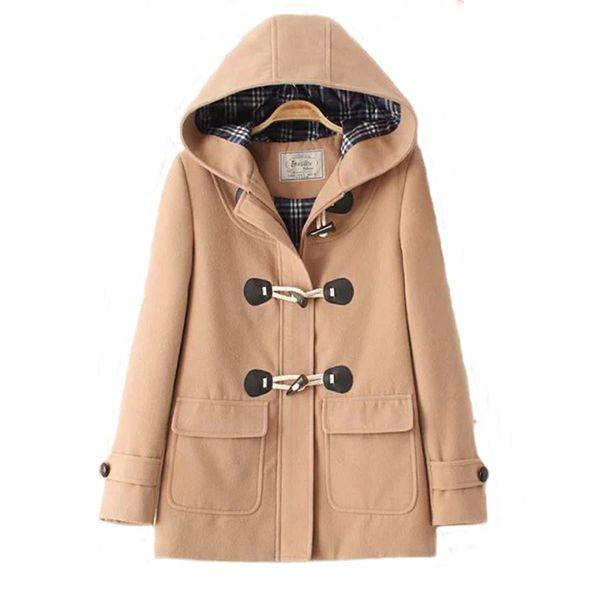 new winter fashion women hooded coat warm long slim vintage horn jacket thick cotton casual college woolen overcoat, Black
new winter fashion women hooded coat warm long slim vintage horn jacket thick cotton casual college woolen overcoat, Black