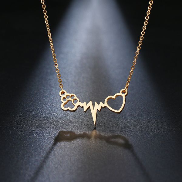 dotifi stainless steel necklace for women lover's gold and silver color cats paws love heart pendant necklace engagement jewelry
dotifi stainless steel necklace for women lover's gold and silver color cats paws love heart pendant necklace engagement jewelry