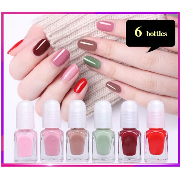 6pcs/set peel off nail polish water based liquid pretty long lasting nail gel waterproof quick dry matte glitter color changing
6pcs/set peel off nail polish water based liquid pretty long lasting nail gel waterproof quick dry matte glitter color changing