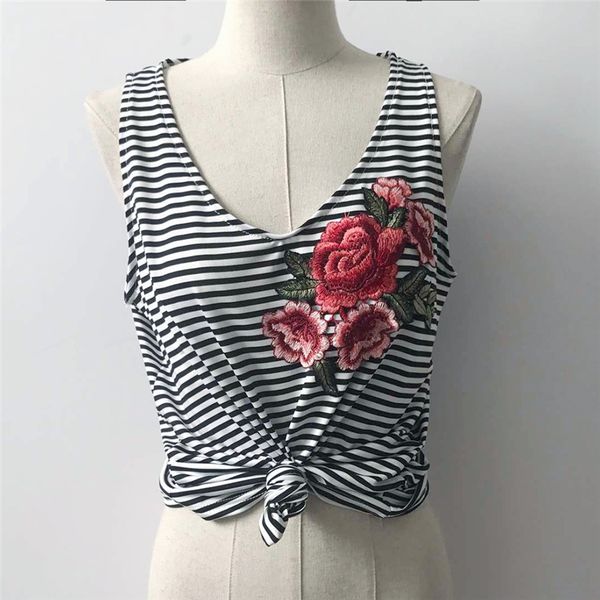 women striped floral embroidery sleeveless back bow tie tank ladies 2017 summer casual cute tank
women striped floral embroidery sleeveless back bow tie tank ladies 2017 summer casual cute tank