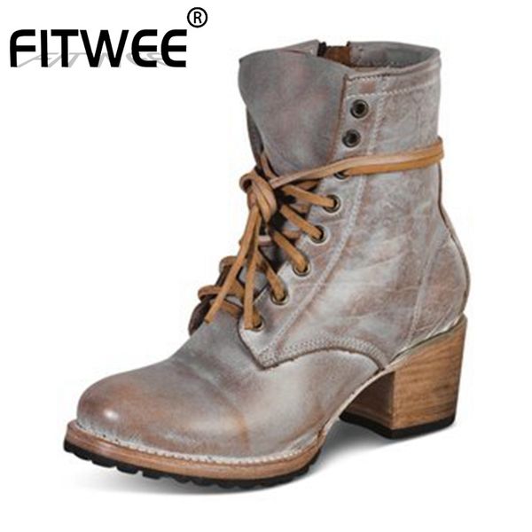 fitwee thick heel round toe cross-tied retro vintage shoes women ankle boots motorcycle boots brown atumn winter size 34-43, Black
fitwee thick heel round toe cross-tied retro vintage shoes women ankle boots motorcycle boots brown atumn winter size 34-43, Black