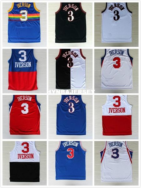 #3 the answer ai basketball jersey & shorts stitched retro jerseys embroidery logos ncaa college, Black;blue
#3 the answer ai basketball jersey & shorts stitched retro jerseys embroidery logos ncaa college, Black;blue