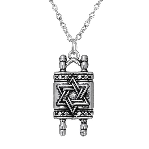 jewish hebrew sefer torah scroll religious men pendant necklace women with star of david, Silver
jewish hebrew sefer torah scroll religious men pendant necklace women with star of david, Silver