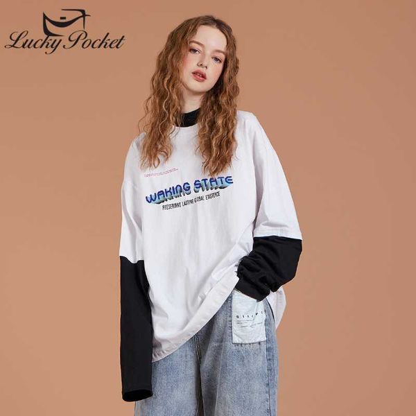 women spring autumn new fashion loose thin cotton pulloves ladies splice letter print casual street style sweatshirt ql99, Black
women spring autumn new fashion loose thin cotton pulloves ladies splice letter print casual street style sweatshirt ql99, Black