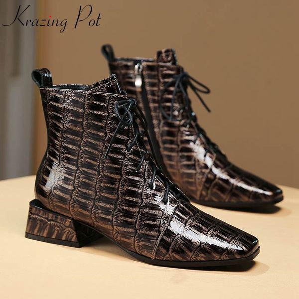 krazing pot prints natural leather cross-tied med heels square toe mature lady designer fairy shoes mature boots l7f2, Black
krazing pot prints natural leather cross-tied med heels square toe mature lady designer fairy shoes mature boots l7f2, Black
