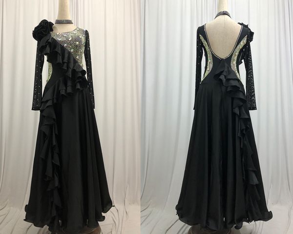 ballroom dance dress black standard modern skirt women waltz ballroom competition dance dresses, Black;red
ballroom dance dress black standard modern skirt women waltz ballroom competition dance dresses, Black;red