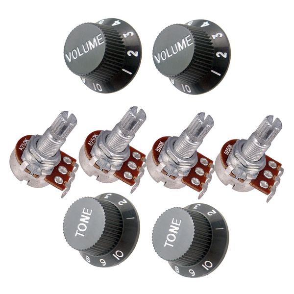 4 pcs guitar potentiometer audio pots a250k b250k 18mm replacement & 4 pcs guitar volume tone control knobs black
4 pcs guitar potentiometer audio pots a250k b250k 18mm replacement & 4 pcs guitar volume tone control knobs black