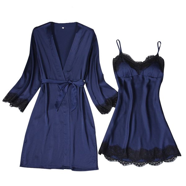 navy blue women lace robe set ice silk sleepwear satin elegant rayon lounge suit 2pcs yukata sleep robes loose pajama dress, Black;red
navy blue women lace robe set ice silk sleepwear satin elegant rayon lounge suit 2pcs yukata sleep robes loose pajama dress, Black;red