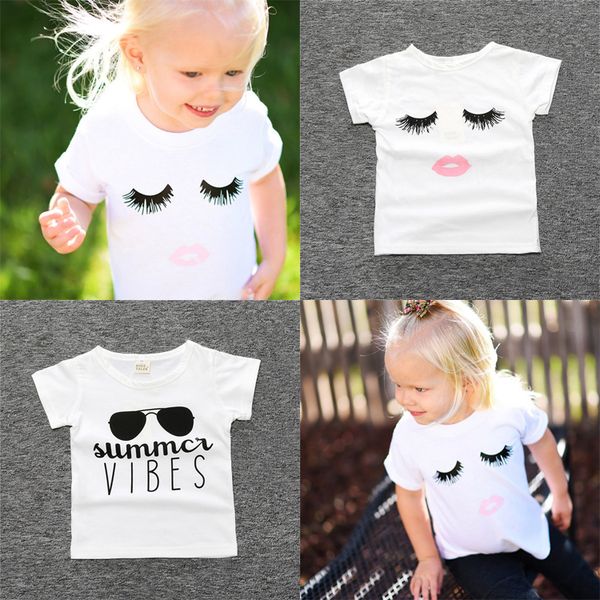 2 styles newborn baby girl kids clothes eyelashes t-shirt sunglasses letters printed t-shirt kids designer clothes girls dhl jy317, Blue
2 styles newborn baby girl kids clothes eyelashes t-shirt sunglasses letters printed t-shirt kids designer clothes girls dhl jy317, Blue