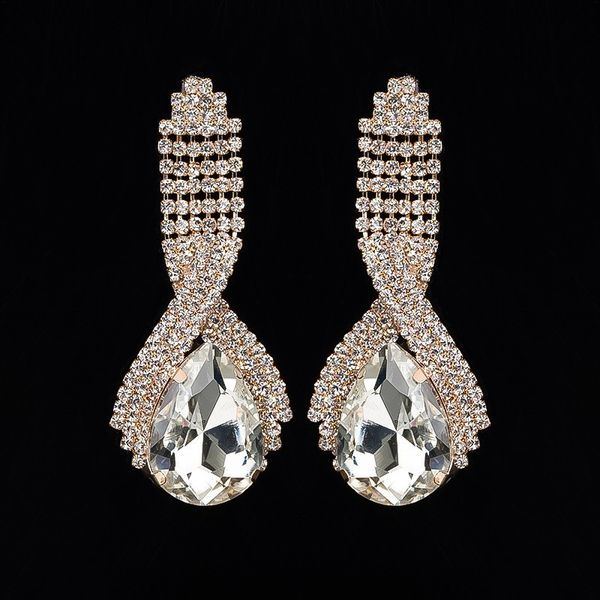 temperament long fund crystal earrings woman joker earring ear nail wind, Golden 
temperament long fund crystal earrings woman joker earring ear nail wind, Golden