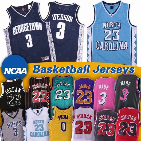 ncaa dwyane 3 wade jersey северная каролина tar heels майкл 23 айверсон джеймс хойас 0 кузьма джорджтаун баскетбольные майки, Black
ncaa dwyane 3 wade jersey северная каролина tar heels майкл 23 айверсон джеймс хойас 0 кузьма джорджтаун баскетбольные майки, Black