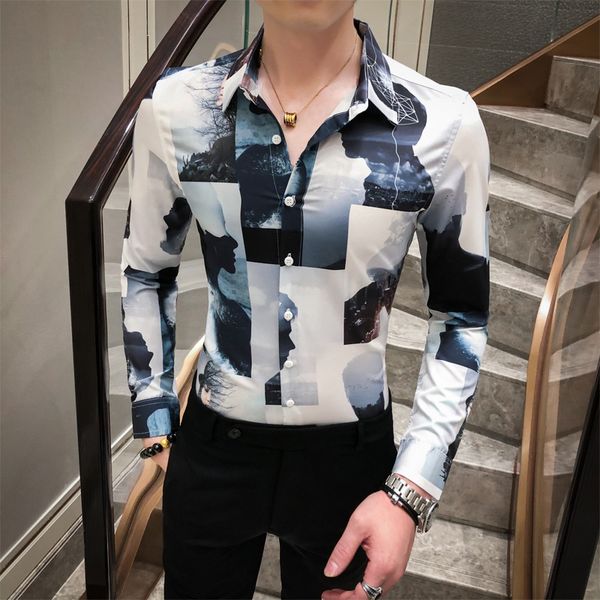 spring men shirts long sleeve printed casual blouse character landscape shirt male, White;black
spring men shirts long sleeve printed casual blouse character landscape shirt male, White;black