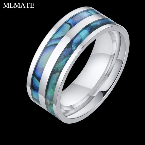 8mm men's women's multicolor abalone shell & polished stainless steel finger rings wedding bands jewelry, Silver
8mm men's women's multicolor abalone shell & polished stainless steel finger rings wedding bands jewelry, Silver