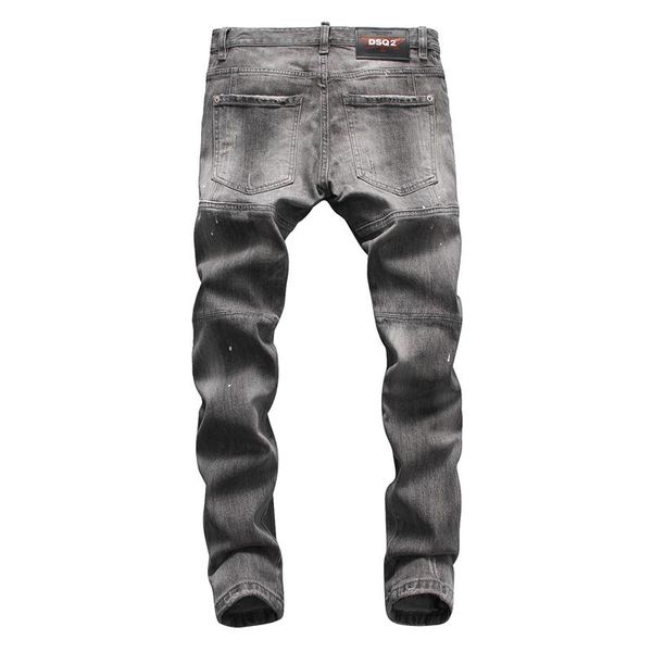 2020 mens jeanst button placket letter pattern slim fit for men fashion elastic men sdesigner jeans, Blue
2020 mens jeanst button placket letter pattern slim fit for men fashion elastic men sdesigner jeans, Blue