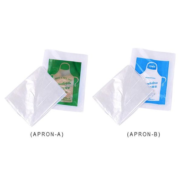 convenient disposable transparent aprons waterproof oil pe plastic kitchen aprons for household kitchen accessories