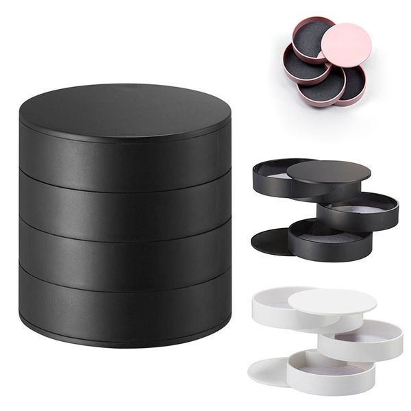 newly rotatable jewelry box 4 layers with lid round shape case for ring earrings necklace do99, Pink;blue
newly rotatable jewelry box 4 layers with lid round shape case for ring earrings necklace do99, Pink;blue