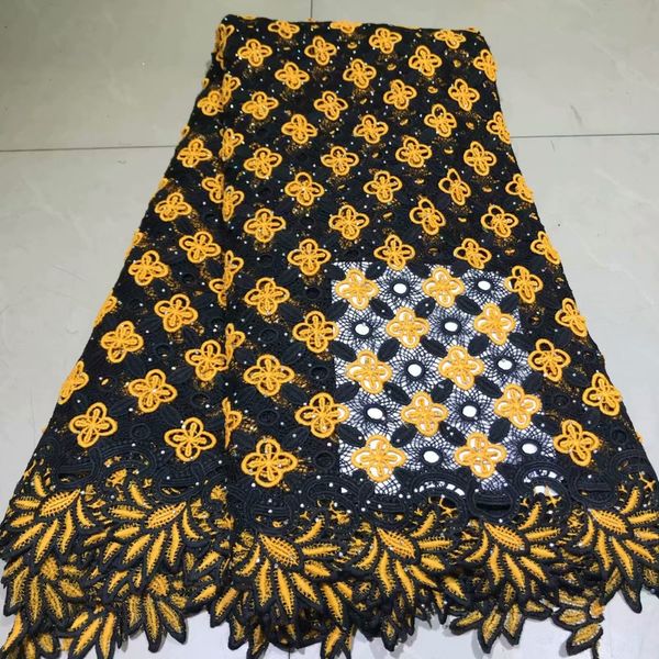 fabric beautiful embroidered stones swiss material african cord lace 5yds guipure net for dress, Black;white
fabric beautiful embroidered stones swiss material african cord lace 5yds guipure net for dress, Black;white
