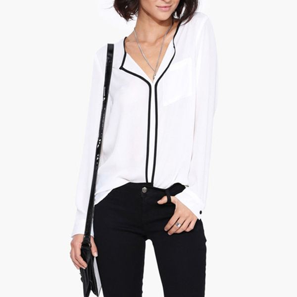 summer style fashion womens casual white shirt long sleeve black side chiffon blouse v-neck work shirts women
summer style fashion womens casual white shirt long sleeve black side chiffon blouse v-neck work shirts women