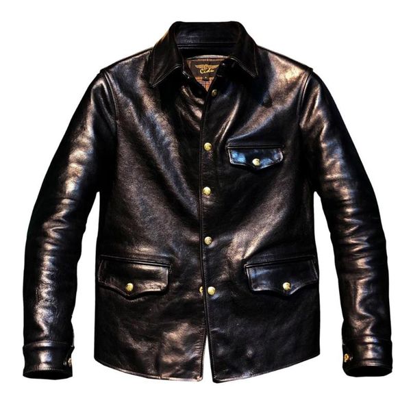 real 2020 style men's japan househide jacket genuine classic brakeman men house leather coat male, Black
real 2020 style men's japan househide jacket genuine classic brakeman men house leather coat male, Black
