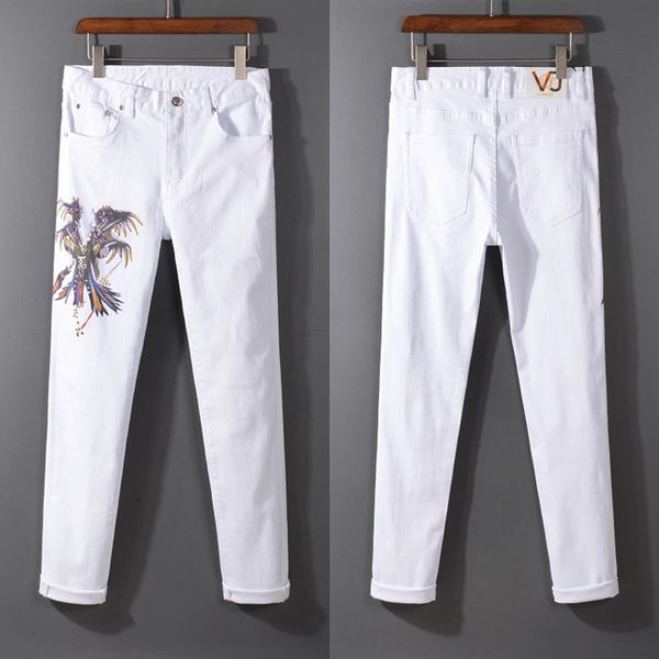 2020 spring new men's paint hole style luxury jeans denim pants slim fit casual pencil jeans, Blue
2020 spring new men's paint hole style luxury jeans denim pants slim fit casual pencil jeans, Blue