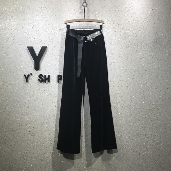 golden velvet pants women 2020 autumn new elastic high waist rhinestone drilling loose long trousers black wide leg pants, Black;white
golden velvet pants women 2020 autumn new elastic high waist rhinestone drilling loose long trousers black wide leg pants, Black;white