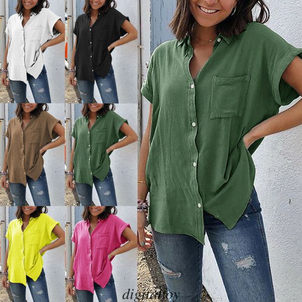 women blouses 2019 new fashion soft loose cotton linen short sleeve shirt casual button shirt blouse girls, White
women blouses 2019 new fashion soft loose cotton linen short sleeve shirt casual button shirt blouse girls, White
