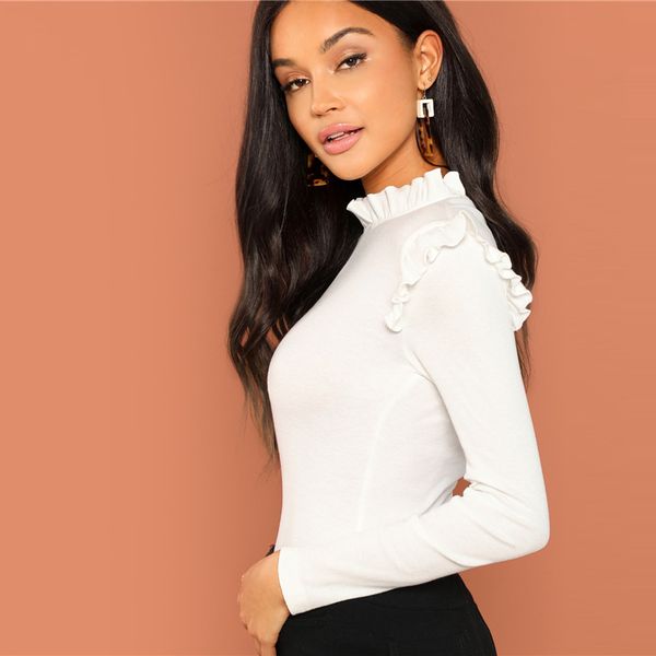 womens designer t shirts women clothing modern lady white slim fit frill trim solid stand collar long sleeve pullovers women tshirt top
womens designer t shirts women clothing modern lady white slim fit frill trim solid stand collar long sleeve pullovers women tshirt top