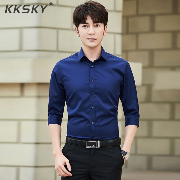 sleeve men's solid color shirt thin slim casual single breasted lapel shirt autumn short sleeve 2019 new for homme, White;black
sleeve men's solid color shirt thin slim casual single breasted lapel shirt autumn short sleeve 2019 new for homme, White;black