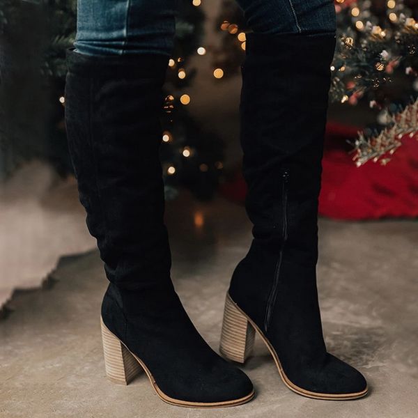 wenyujh women's long boots autumn winter pointed thick with side zipper knee high boots elastic women's shoes 2019 new, Black
wenyujh women's long boots autumn winter pointed thick with side zipper knee high boots elastic women's shoes 2019 new, Black